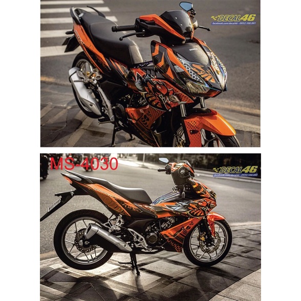 Tem Trùm Winner X Họa Tiết Cam Đen