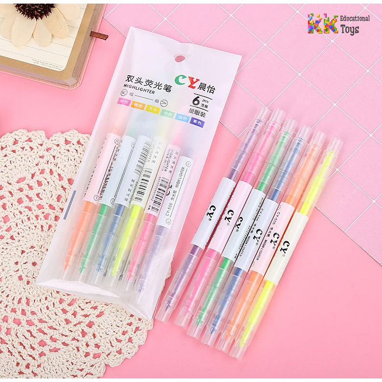 Bộ 6 bút nhớ dòng highlight nhiều màu - KKstore