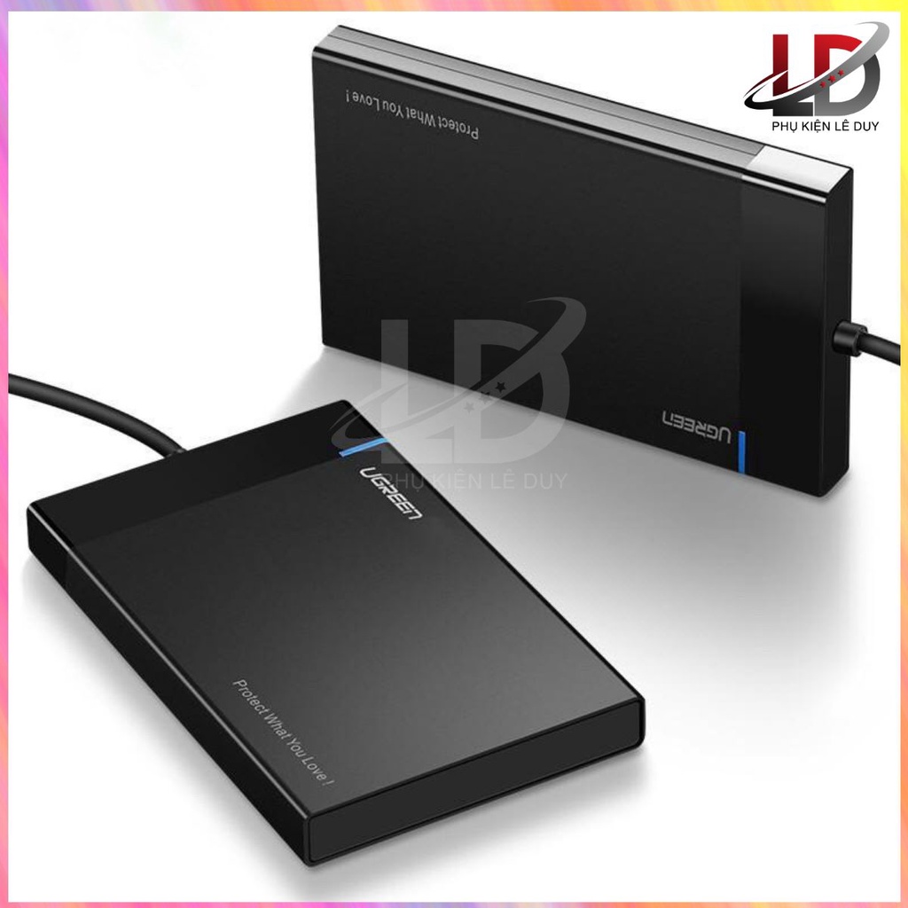 UGREEN 30847 - Box đựng ổ cứng 2,5 inch USB 3.0 vỏ nhựa ABS cao cấp (dây liền)