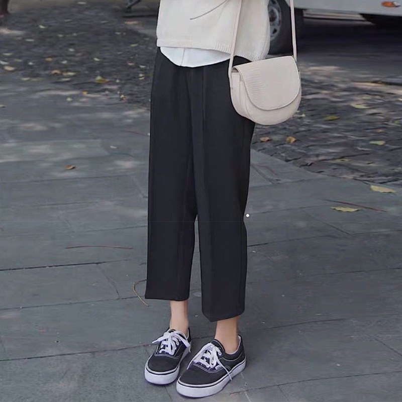 Quần tây ZHELIHANGFEI ống suông rộng lưng cao thời trang thanh lịch dành cho nữ