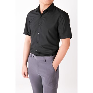 ÁO SƠ MI NAM CỔ BẺ NGẮN TAY, KIỂU DÁNG BASIC, HÀN QUỐC