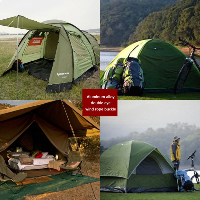 Bộ 10 Móc Khóa Dây Lều Trại Bằng Hợp Kim Nhôm Chống Trượt Tiện Dụng