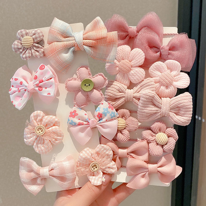 Kẹp Tóc Cao Su Đính Nơ Họa Tiết Hoạt Hình Dễ Thương Cho Bé Gái