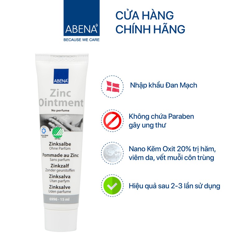 Quà tặng đi sinh Abena nhập khẩu từ Đan Mạch gồm 5 món (Băng lót sản phụ, dầu gội tắm khô, kem hăm, nước rửa vệ sinh...)