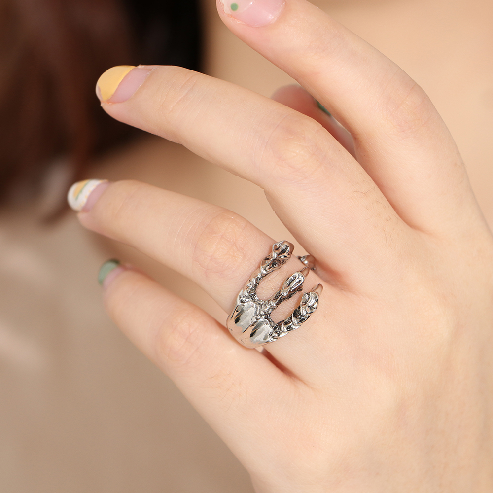 Nhẫn Thép Titan Hình Móng Vuốt Chim Đại Bàng Phong Cách Retro