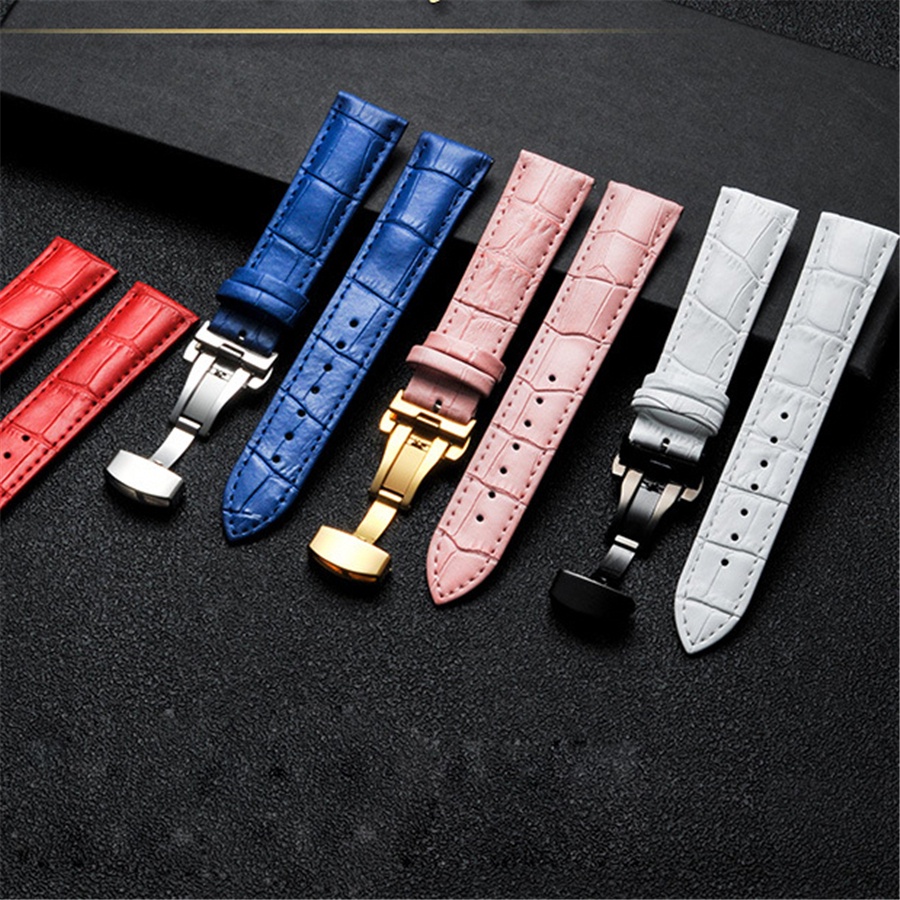 Dây Đeo Đồng Hồ Bằng Da 18 / 20 / 22 / 24mm Dành Cho Nam Và Nữ