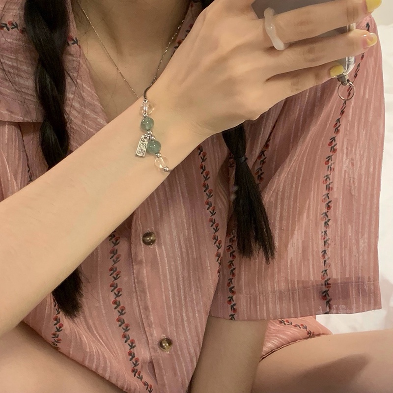 Thời trang Đơn giản Retro Phong cách Hàn Quốc Phụ nữ Chuyển nhượng Vòng tay cườm đàn hồi