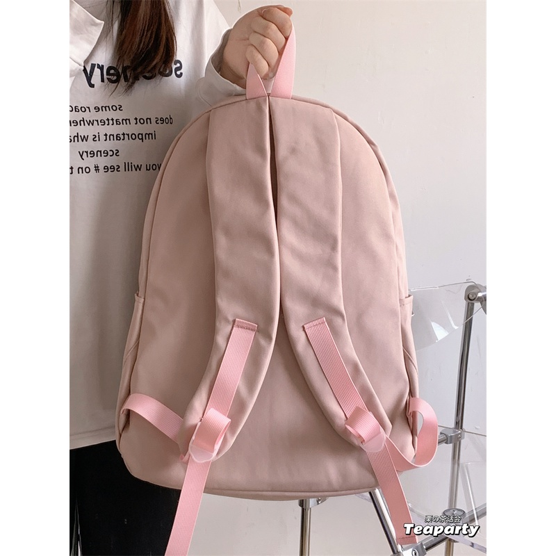 Cặp đi học nữ trơn basic, Balo học sinh thời trang ulzzang hàn quốc giá rẻ B374