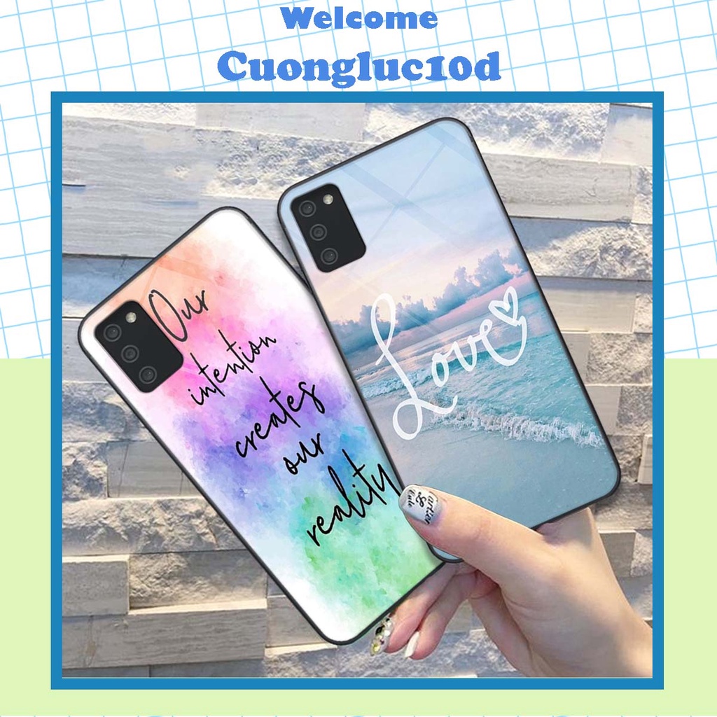 Ốp lưng kính cường lực Samsung A02S / A03 / A03s siêu đẹp, trẻ trung 😍😍😍. Vỏ lưng Samsung in hình đáng yêu cực đẹp