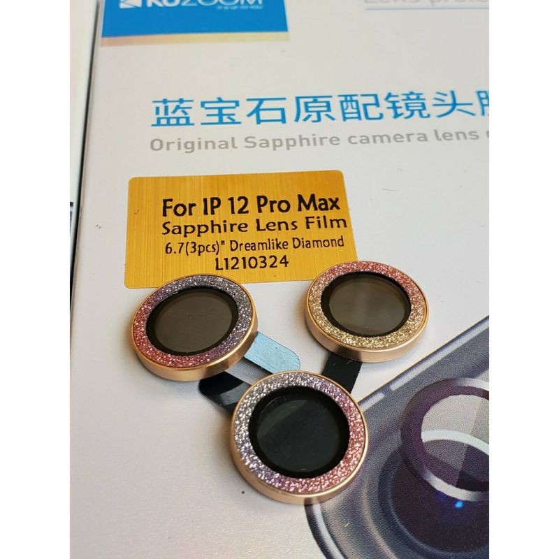 Kính LENS KuZoom nhũ 7 mầu Dreamlike Diamond cho iP 11 -&gt; 12 ProMax (6.7)