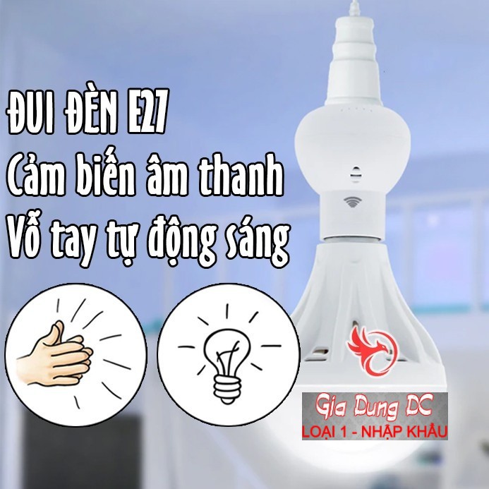 [Hàng loại 1] Đui đèn cảm biến âm thanh tự động tới 60 dB sáng trong tối thông minh cảm ứng phạm vi <5m