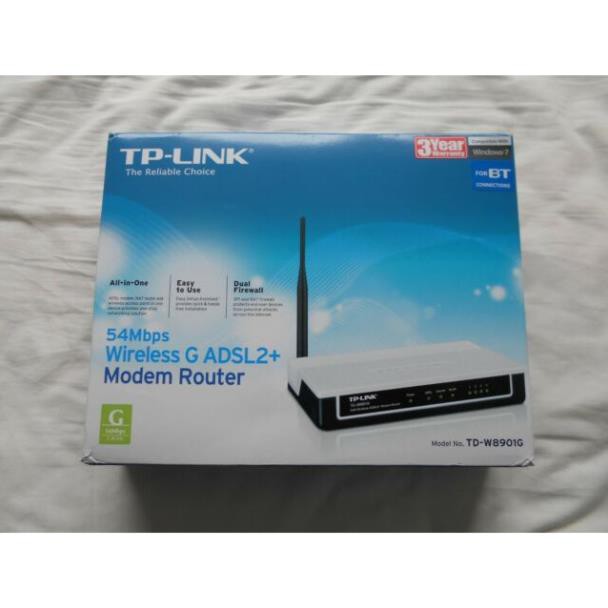 TP-Link Bộ định tuyến Modem ADSL2+ Không dây 54Mbps - TD-W8901G - chính hãng