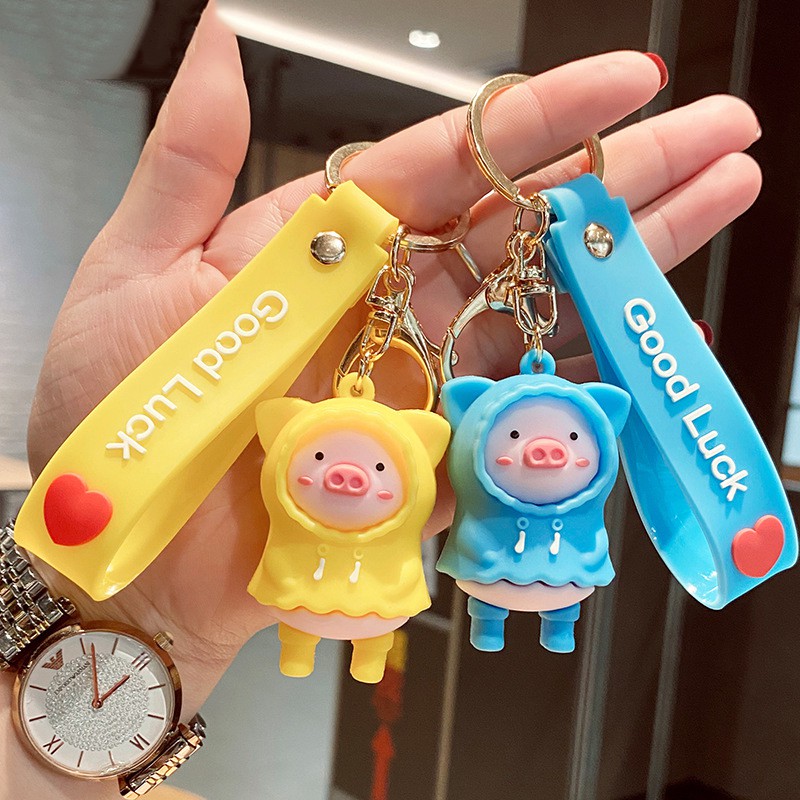 [Quà tặng ý nghĩa] Móc Chìa Khoá Móc Khóa Tạo Hình Heo áo vàng Dễ Thương Cho Cặp Đôi KH06