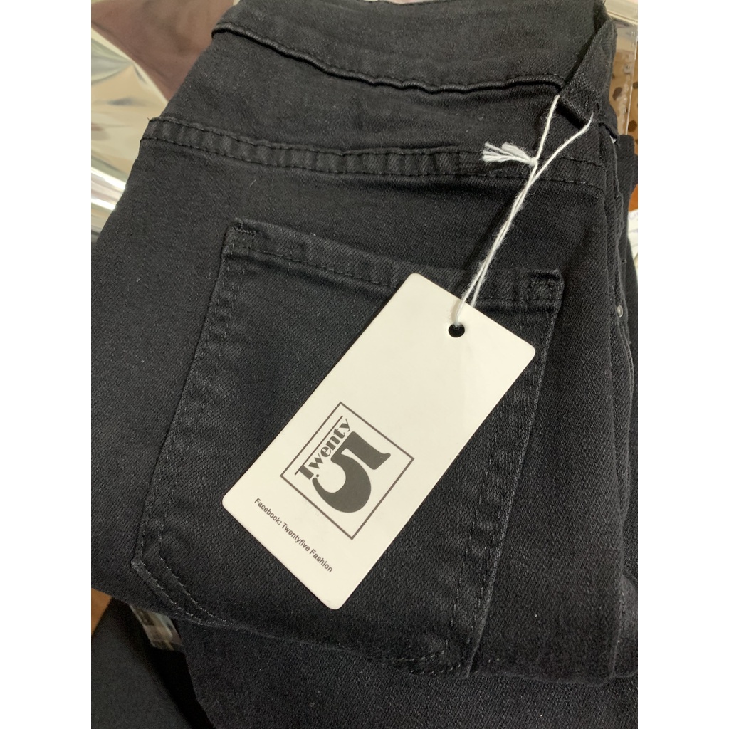 Quần jeans nữ ống đứng gấu tua rua chất co giãn cực năng động