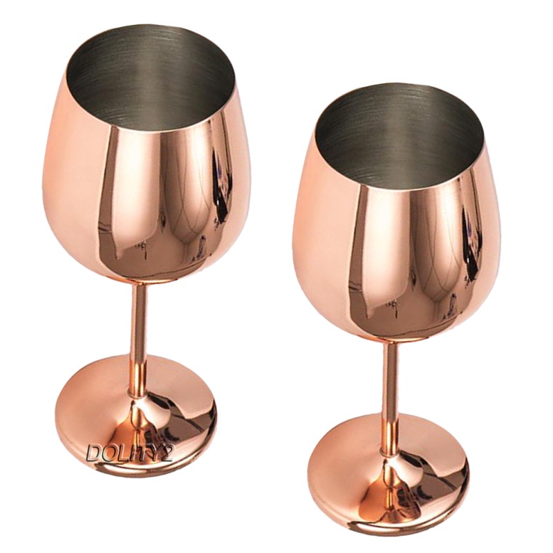 2pcs/set Stainless Steel Wine Glasses for White Red Wine Cocktail with Stem