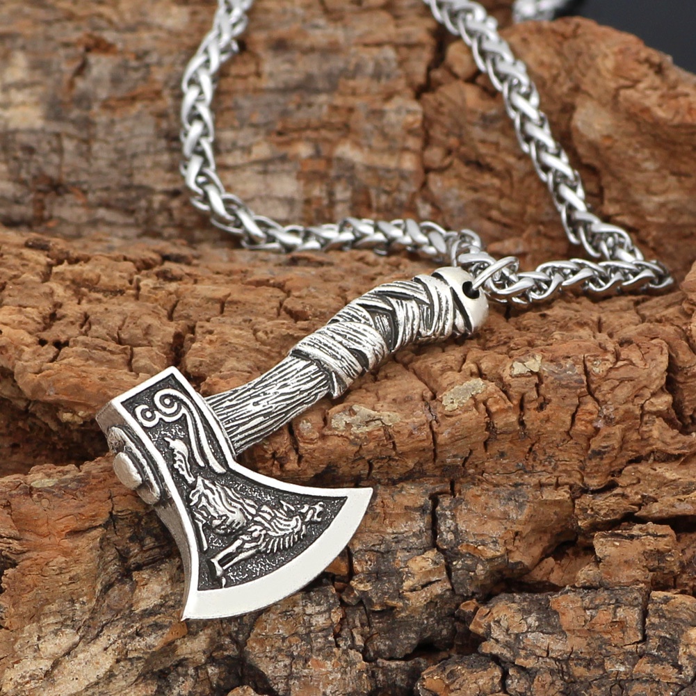Vòng cổ dây chuyền màu bạc nam nữ unisex Titan Merin Accesories đẹp phụ kiện thời trang - Vòng Cổ Axe