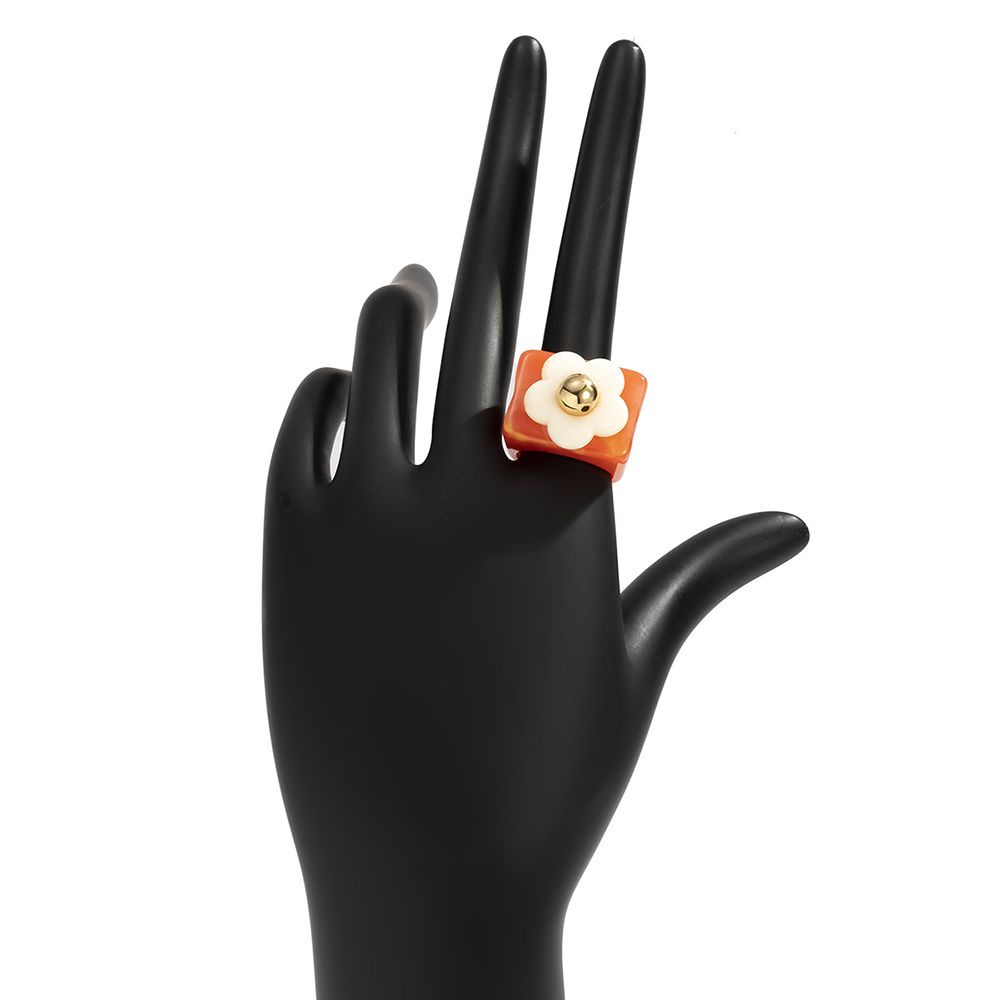 Nhẫn đeo tay bằng nhựa resin hình vuông màu kẹo đơn giản thời trang Hàn Quốc cho nữ