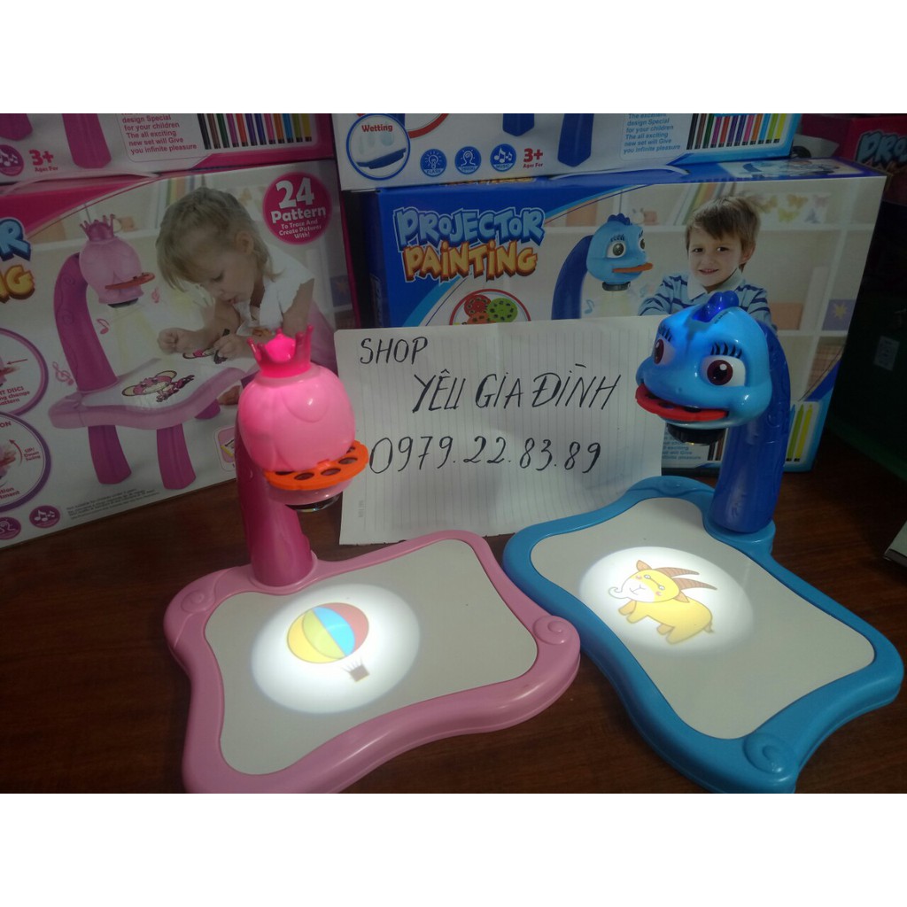 Bàn vẽ thông minh có đèn chiếu tranh ảnh và nhạc cho bé tập tô vẽ - projector painting