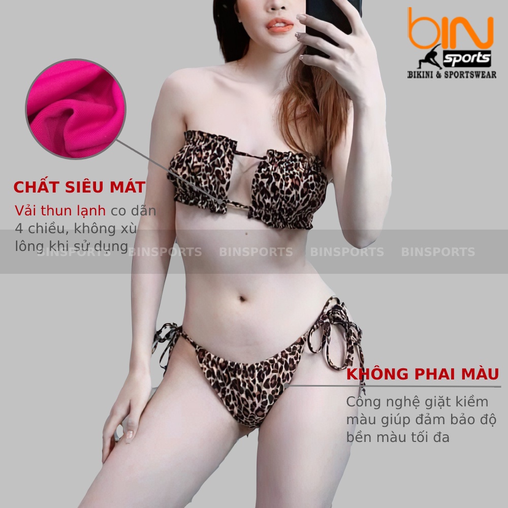Bikini Nữ Hai Mảnh Quần Tam Giác Mút Mỏng Sexy Freesize Bin Sports BHV083