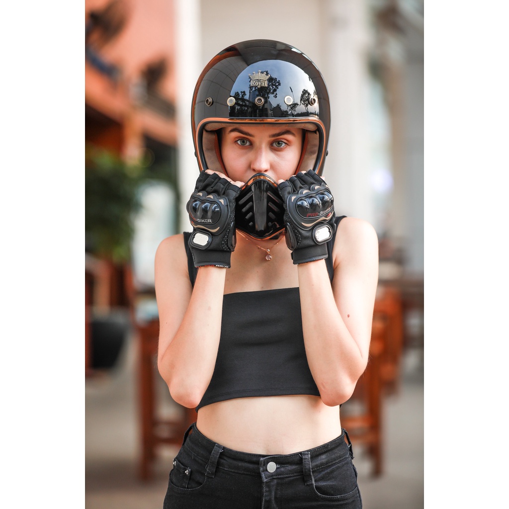 Nón bảo hiểm fullface ROYAL H1 đen bóng