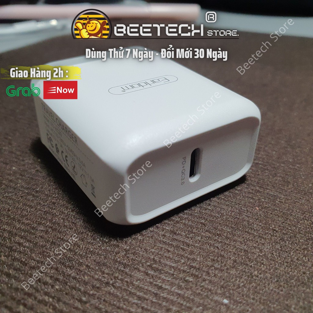 Củ sạc 18w, Cốc sạc nhanh PD và Q.C Earldom ES-KC20 cho iPhone và tất cả các loại điện thoại - Beetech