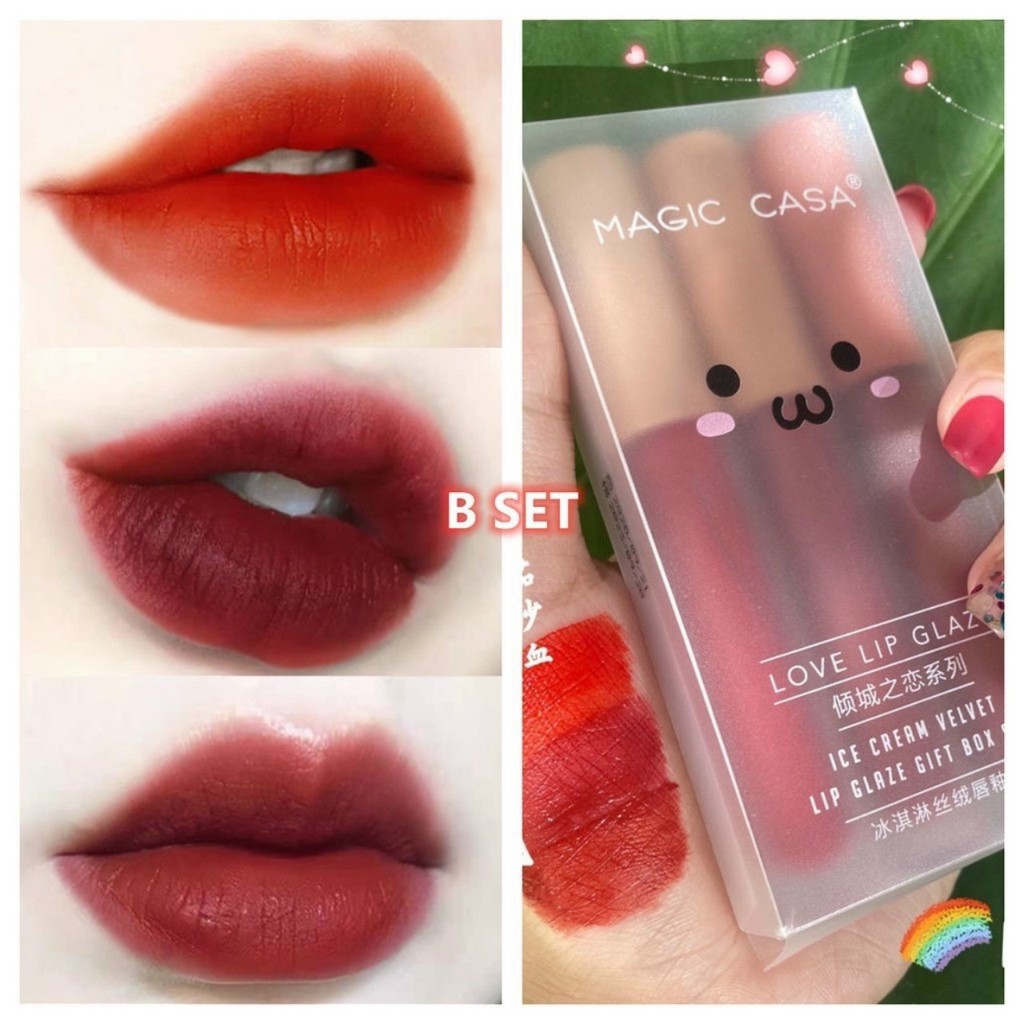 Son Kem Lì - Set 3 Cây Son Kem Lì MAGIC CASA | BigBuy360 - bigbuy360.vn