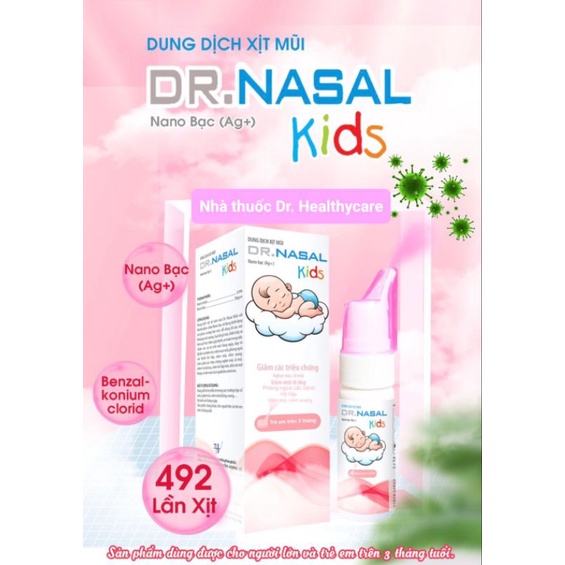 Dung dịch xịt nũi Dr. Nasal  Nano Bạc  người lớn/ trẻ em