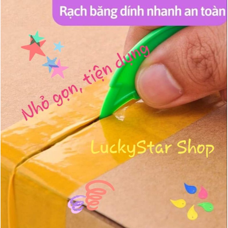 Cắt Băng Keo / Cắt Băng Dính cầm tay mini bằng nhựa kèm móc khóa, dụng cụ unpack, nhỏ gọn, tiện dụng.