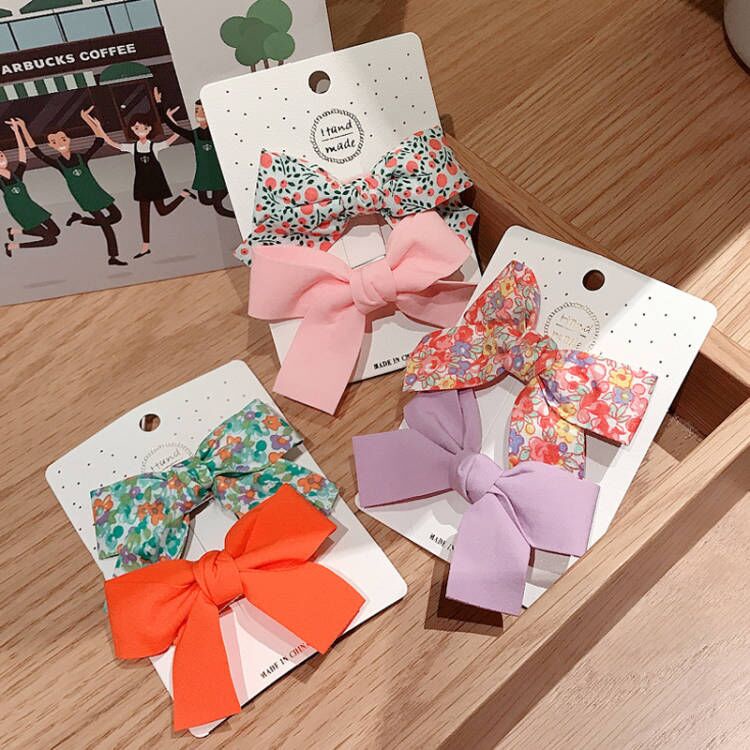 Set 2 kẹp tóc nơ thời trang dành cho bé gái