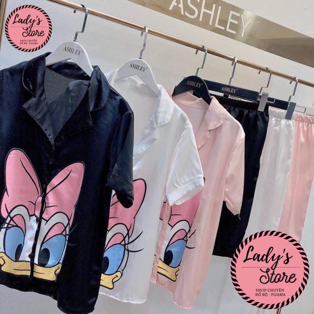 Bộ lụa tay dài ☘️ Hoạ tiết Vịt Donal dễ thương | BigBuy360 - bigbuy360.vn