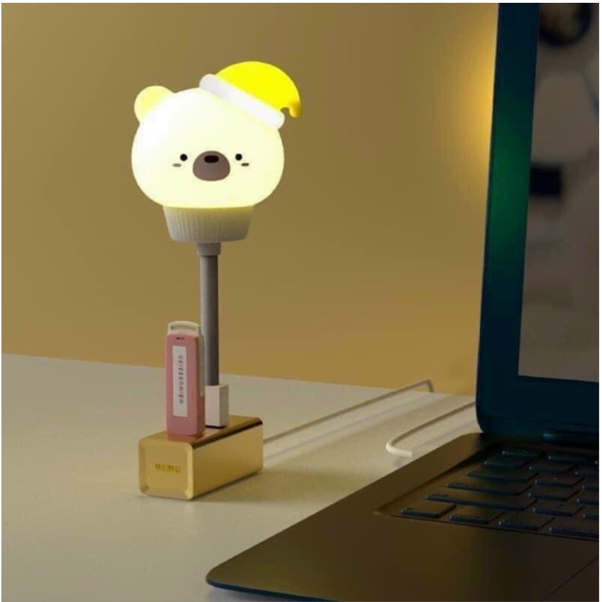 Đèn Ngủ Hình Gấu Siêu Ngỗ Nghĩnh Đầu USB