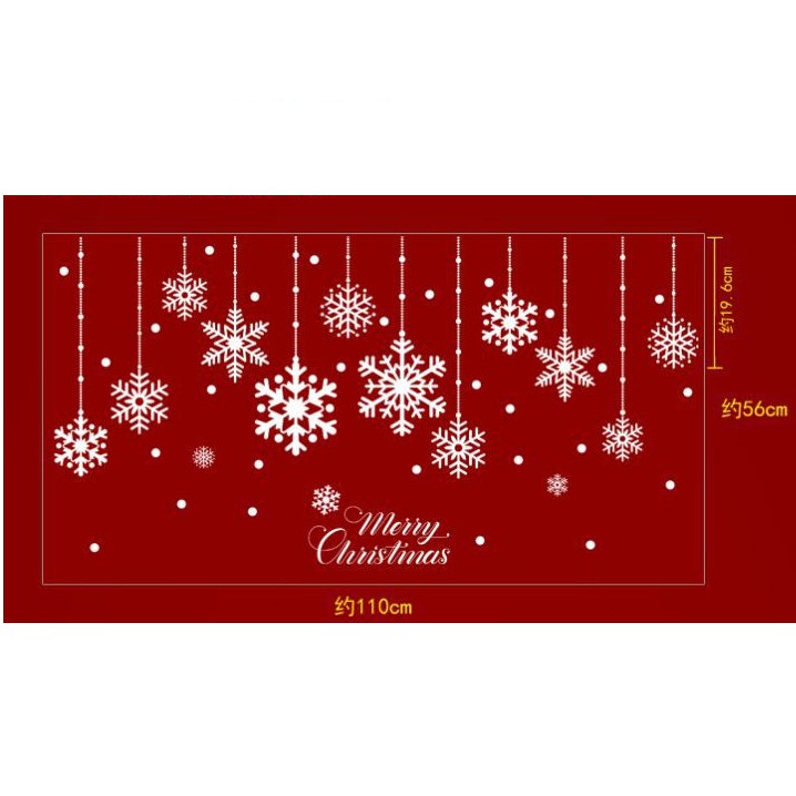 Decal trang trí Rèm dây hoa tuyết trắng xinh xắn