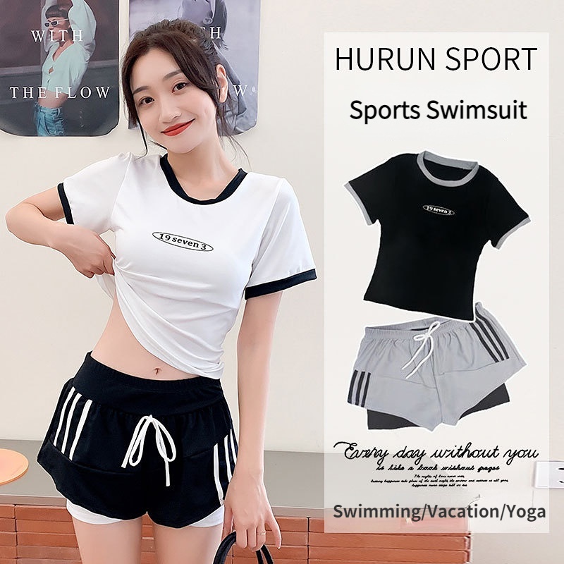 Bộ Đồ Bơi Ba Mảnh Thể Thao Phong Cách Hàn Quốc Thời Trang Quyến Rũ Cho Nữ