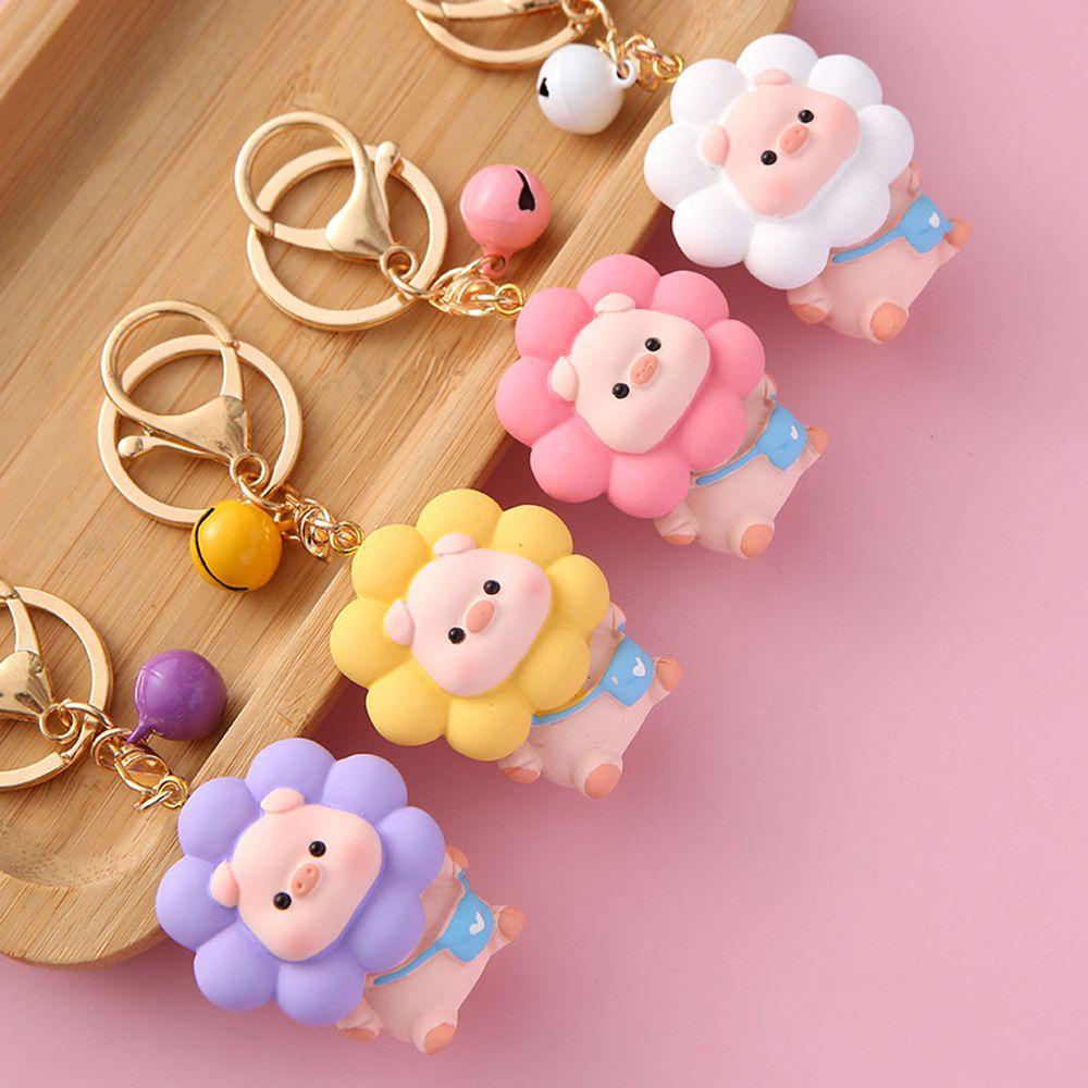 Móc Khóa Dây Da Hình Heo / Hoa Hướng Dương Đáng Yêu