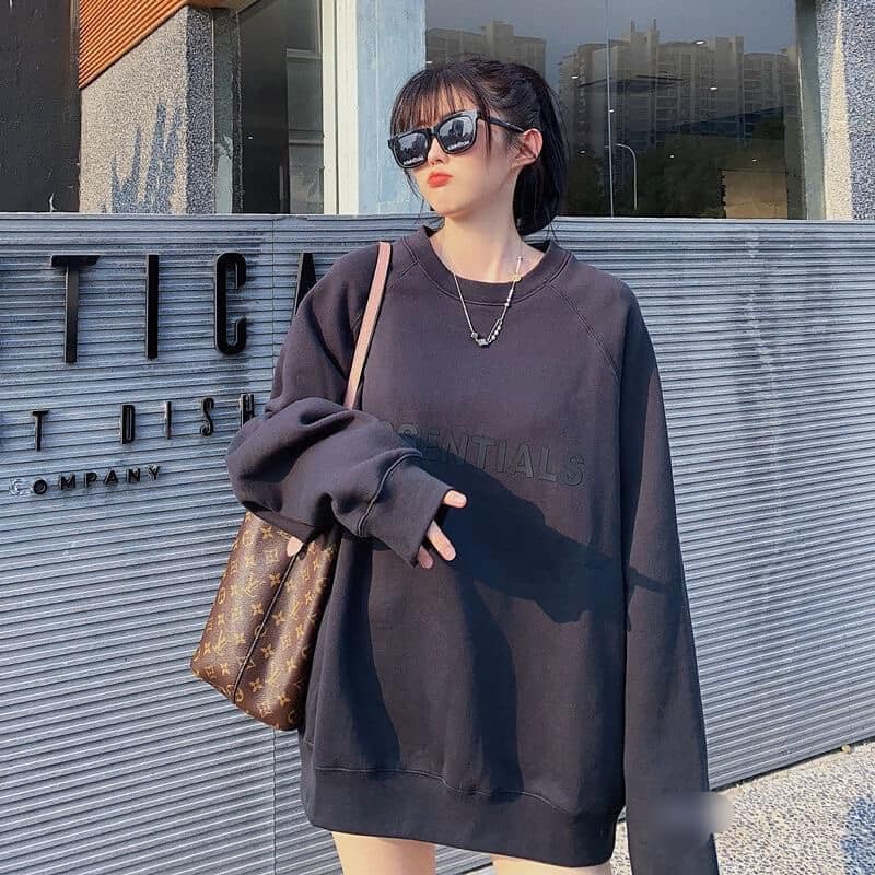 (TẶNG KÈM 1 KHẨU TRANG) Áo Sweater ESSENTIAL form rộng Unisex nam nữ Chất Nỉ dày dặn Antini SW11