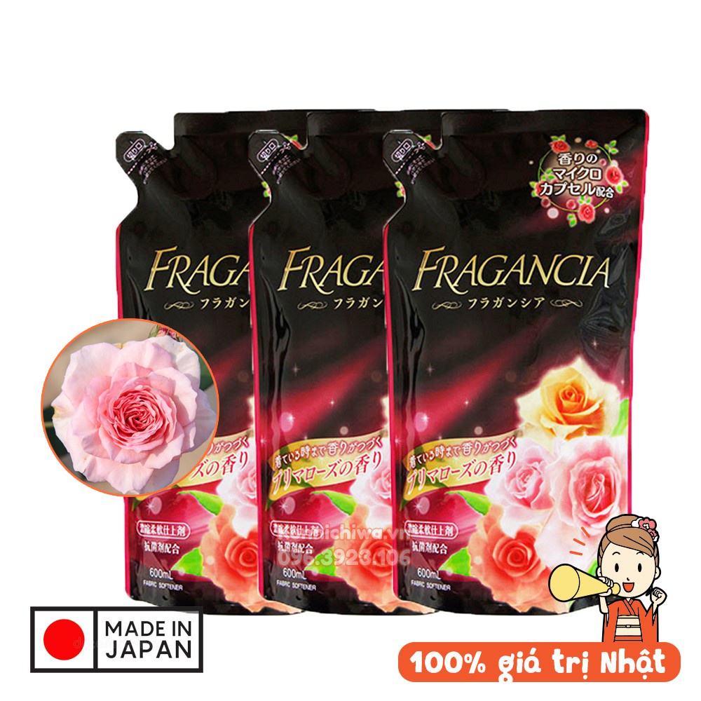 Nước xả vải đậm đặc hương hoa hồng 600ml Rocket soap Nhật Bản