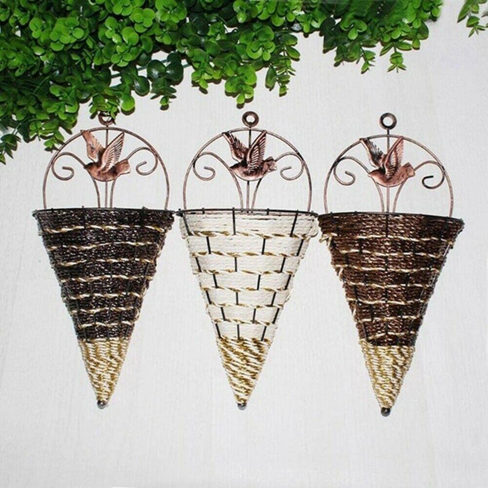 Giỏ Mây Trồng Cây Treo Tường Xinh Xắn