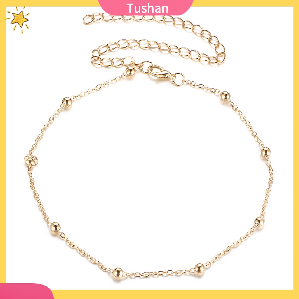 TUSH_Women's Fashion Beaded Chain Choker Satellite Chain Minimal Delicate Necklace