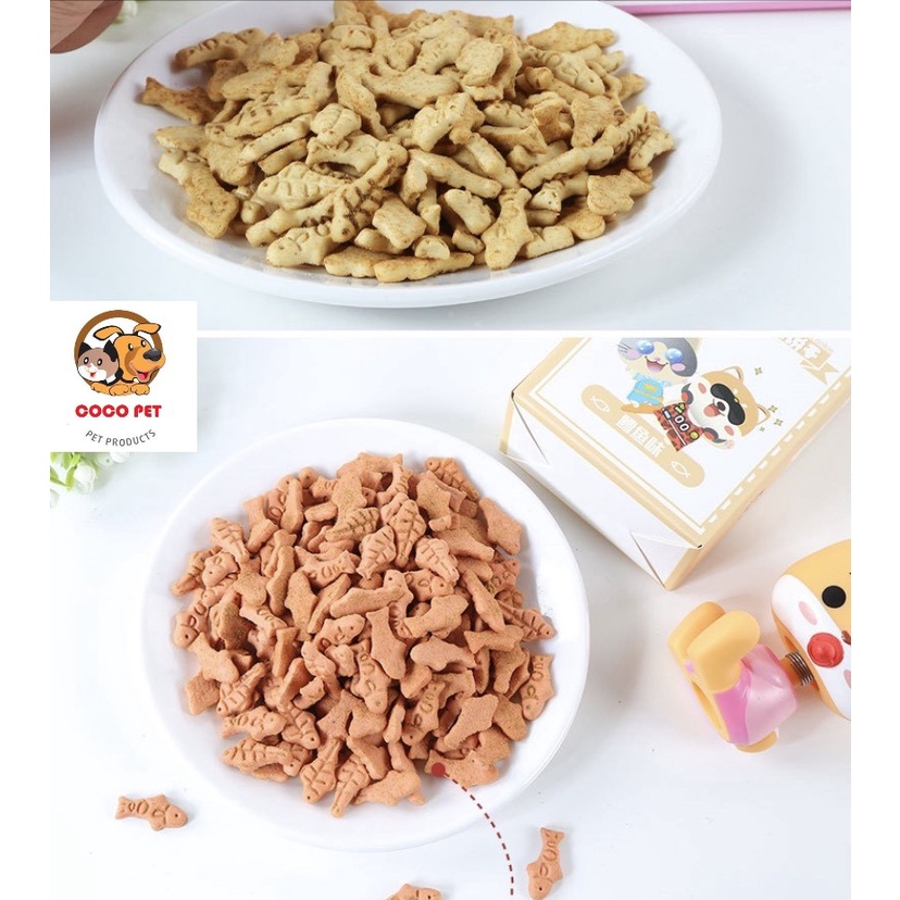 Bánh Thưởng/Bánh Quy Catnip Hình Cá 88g Hương Vị Cá Hồi, Cá Ngừ, Cá Tuyết Siêu Ngon Cho Chó Mèo Thú Cưng