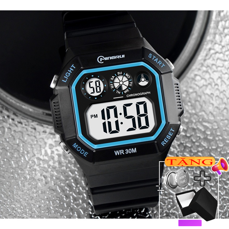 Đồng hồ trẻ em nam Mingrui - Đồng hồ điện tử trẻ em Mingrui chống nước Mig017 - FULL hộp + pin + hướng dẫn