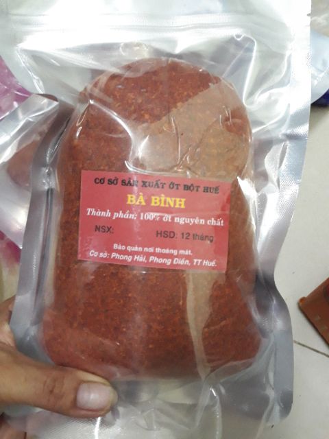 Ớt cay bột nguyên chất 100%tự làm bằng tay Huế, không phẩm màu gói 1kg