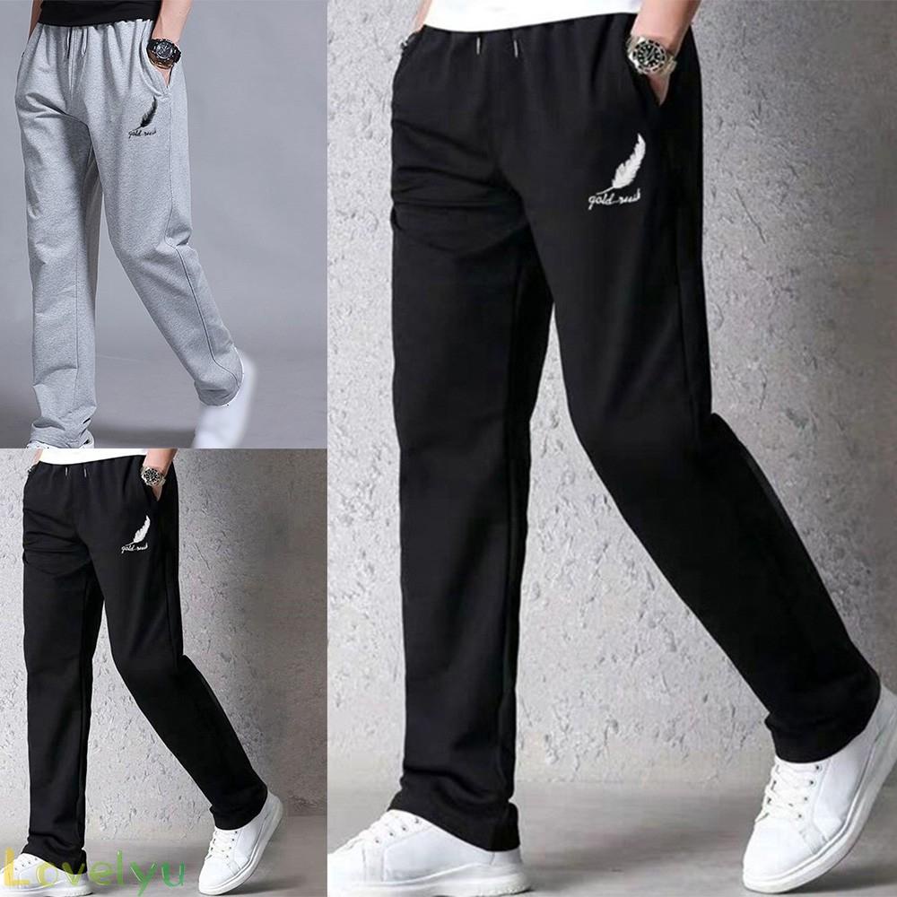 Quần jogger thể thao ống rộng in họa tiết thời trang cho nam