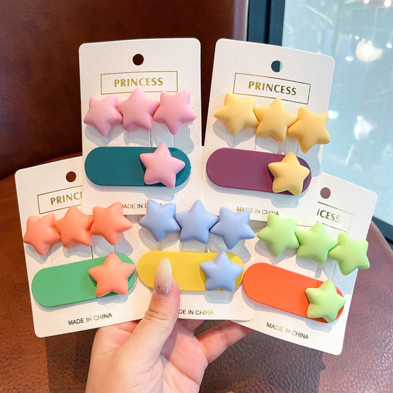 Set 4 / 5 / 6 Kẹp Tóc Hình Hoa / Giọt Nước Dễ Thương Cho Bé Gái