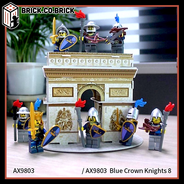 Xếp Hình Nhân Vật Lính Vương Miện Xanh Đồ Chơi Thời Trung Cổ Blue Crown Knight AX9803