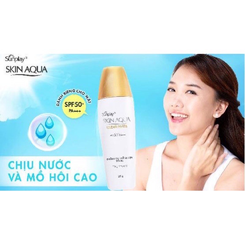 kem chống nắng sunplay skin aqua nắp vàng chai 25g