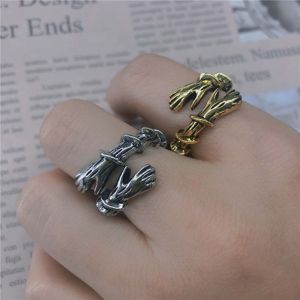 Nhẫn ôm ngón tay bằng hợp kim thiết kế cổ điển thời trang cho cặp đôi