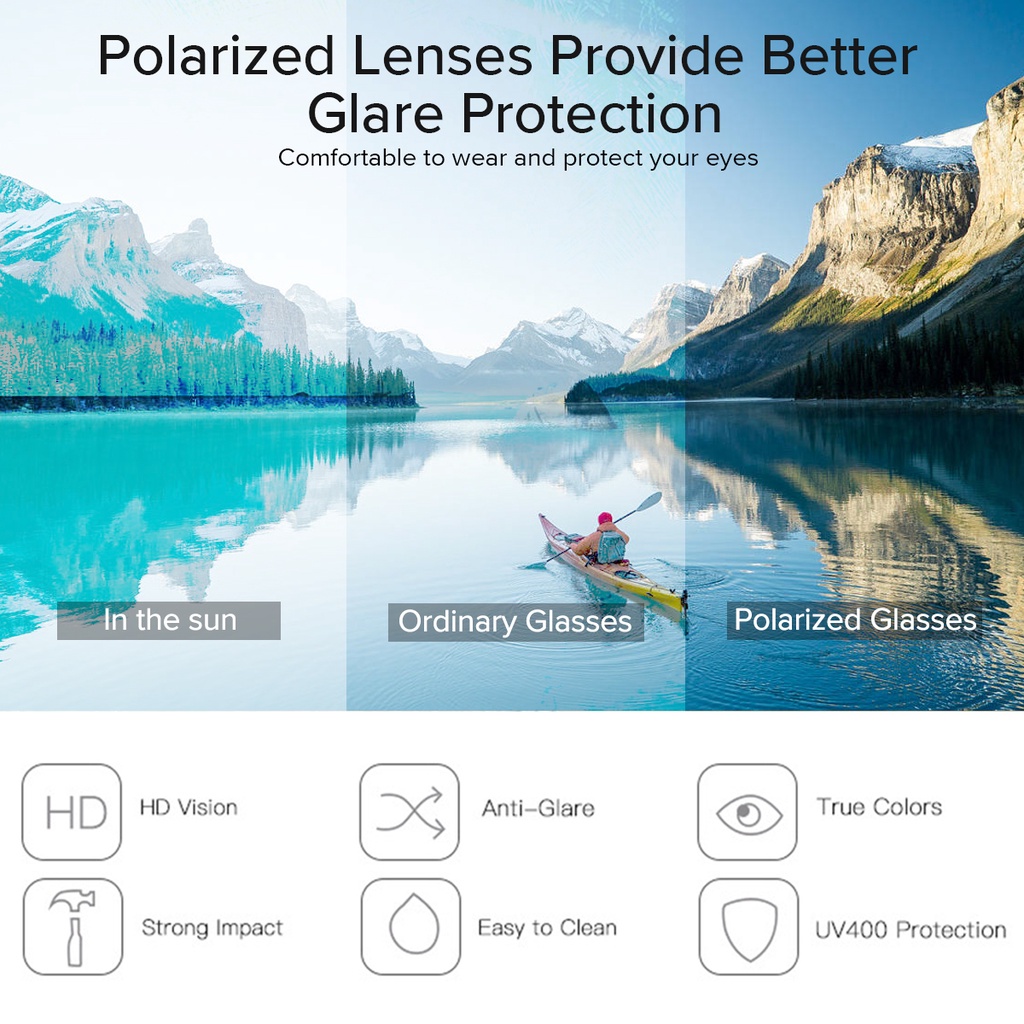 Kính Mát Tròng Oval Phân Cực Chống Tia UV400 Chống Tia UV Thời Trang Cho Nam Và Nữ