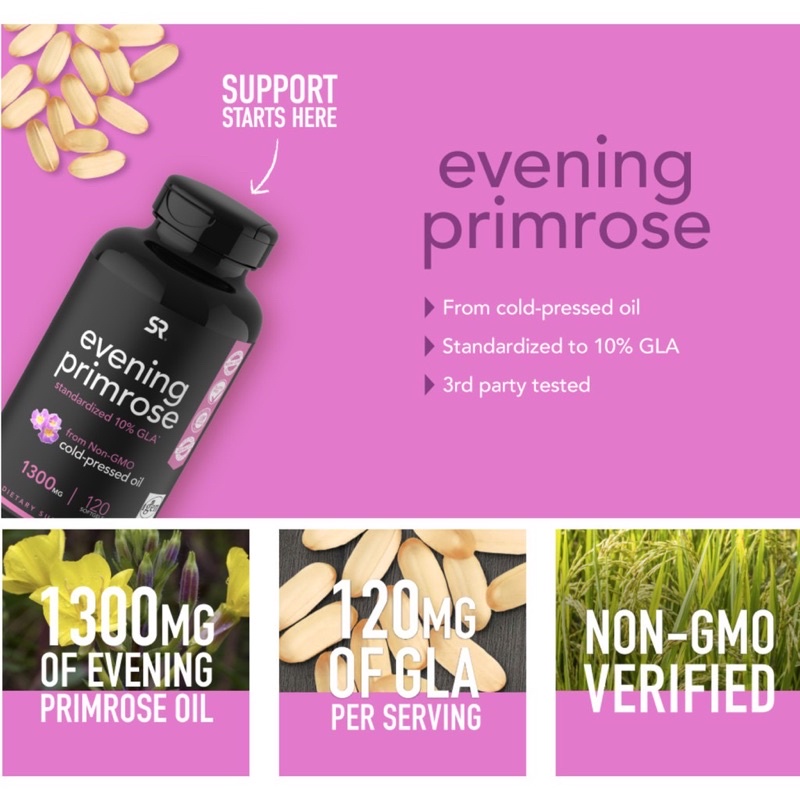 Sport Research Evening Primrose oil 1300mg tinh dầu hoa anh thảo 120viên
