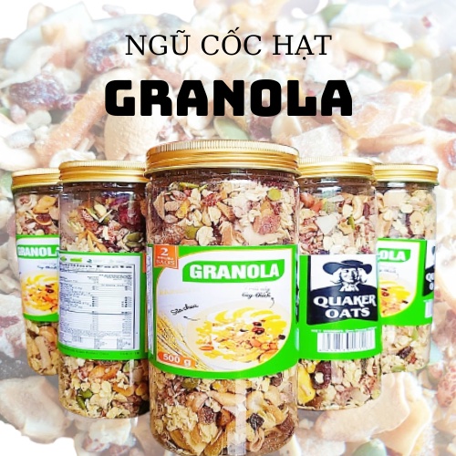 NGŨ CỐC HẠT GRANOLA SIÊU HẠT VÀ QUẢ 500gr - HẠT ĐIỀU, HẠNH NHÂN, XOÀI SẤY, DỪA KHÔ...