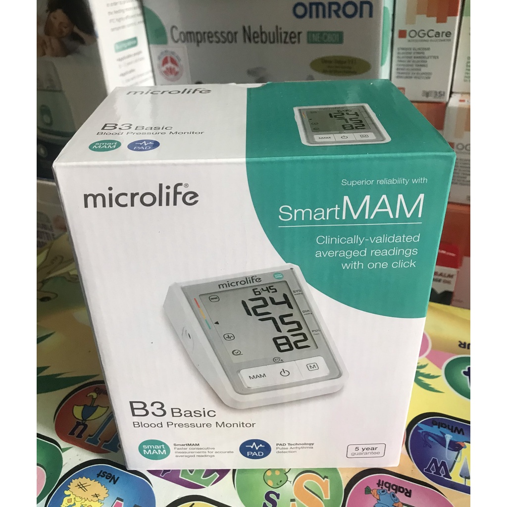 Máy đo huyết áp điện tử bắp tay Microlife B3 Basic thế hệ 4G - Thương hiệu Thụy Sỹ - Bảo hành 5 năm - Hàng chính hãng